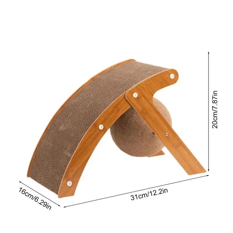 Scratching Ramp For Indoor Cats Ball Attached Scratcher For Cats Decorative Cat Furniture For Study Room Kitten's Nest Living