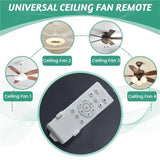 2X Universal Ceiling Fan Remote Control Kit Low Voltage 50W Dc Fan Light Driver Controller 6-Speed & Timing Remote