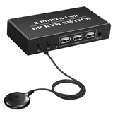 ABWG-DP KVM Switch 2 Port 8K@30Hz Displayport1.2 Switch 2 in 1 Out with 3 USB2.0 Port for 2 PC Laptop Share Keyboard