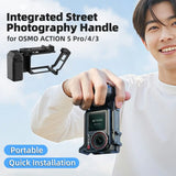Quick Release Xplorer Grip Kit Camera Frame Shutter Button With Cold Shoe Camera Grip Handle for DJI Osmo Action 5 Pro/4/3