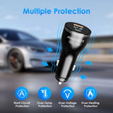 Dual Port Digital Display Smart Car Charger Adapter Fast 5A Charging QC3.0 PD140W USB C 100W OTP OVP 2A Phone SCP
