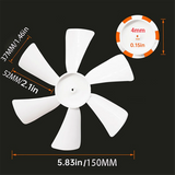 RV Vent Fan Replacement 6 Inches RV Exhaust Bathroom Ventilation Roof Ceiling Fan 12V D-Shaft Motor White Fan Blades