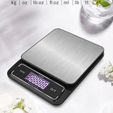 6kg/0.1g 10kg/1g Digital Touch Kitchen Scale Fully Waterproof Stainless Steel Weighing Recharge Scales Baking Measuring Tools