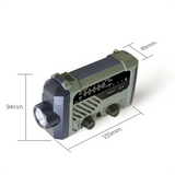 Multi-Function Solar Emergency Radio With AM/FM Bands Large Flashlight Hand-Crank Generator Portable Cell Phone Charger