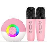 Mini Karaoke Machine With 2 Mic, Portable Bluetooth Microphone Song  With LED Light,Chritmas Birthday Gift For Kids
