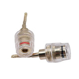 2 PCS New Banana Female 4MM To 2MM Connector Gold Plated Connector Copper Braided Wire Socket Cable Adapter HIFI Banana Plug
