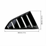 Glossy Black Side Window Louvers Air Vent Cover for Chevy Camaro 2016-2020 Coupe 2-Door ABS Plastic Rear Quarter Window Shade