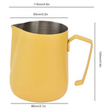 Milk Frothing Pitcher Thickened Frother Cup 450ml with Pointed Spout for Coffee Machine Cafe
