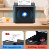 XP-T80 Restaurant Thermal Receipt Printer With Order Notification Automatic Paper Cutting HD Printing Logo Text Graphic QR Codes
