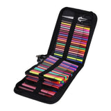 72/120 Slots Pencil Case Black Elastic Strap Art Pencil Case Canvas Material Folding Design Pencil Case Organizer Drawing