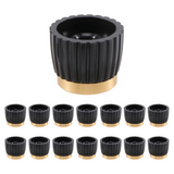 15Pcs Guitar AMP Amplifier Push on Fit Knobs Black with Gold Aluminum Cap Top Fits 6Mm Diameter Pots Marshall Amplifiers