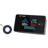 AC Dual Voltage Digital Tester 0-500V Voltmeter 0-100A Ammeter 0-50K Power 0-99999Kwh Electric Energy Monitor with 35*23mm