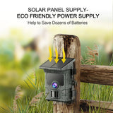 RD7000Pro 4K WIFI 112MP Solar Powered Wildlife Trail Camera Photo Traps with 5200mAh Li-Battery for Hunting, Home Security