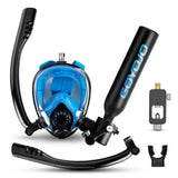 Diving Tank with Snorkel Mask 0.5L Mini Scuba Portable Lungs Oxygen Cylinder Full Face Diving Mask Underwater Breath System