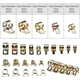 75Pcs Motorcycle Spring Clips Fuel Oil Water Hose Clip Pipe Tube Clamp Spare Set Ielts 6-10MM  5 Sizes Air Tube Hose Clamps