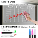 2 Pcs Acrylic Magnetic Dry Erase Board Planner Board For Refrigerator (16Inx12in)