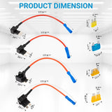 4-Type 12V Add-a-Circuit Adapter & Fuse Kit (16Pack), Fuse Tap and Holder-Compatible with Mini,Micro 2,Low-Profile Mini,Standard
