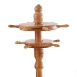11 Pin Chinese Brush Penholder Calligraphy Rack Round Wooden
