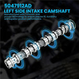 For Dodge Jeep Ram 3.6L 2016-2024 Left Side Intake Camshaft 05047912AC, 05047912AD Replacement Part