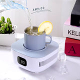 2 in 1 Cup Heater Cup Cooler Beer Bottle Can Drinks Cooling Mug Beverage Cooler Coaster Samrt Thermostatic Cup 220V