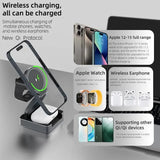 Qi2 Ultra-thin Metal 3-in-1 Foldable Magnetic Wireless Charging Station for IPhone 16 Pro, Watch Ultra 2, AirPods Pro Charger