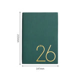 Portable A5 2025 Agenda Book Planner Reminder To Do List Daily Planner Textured PU Creative Planner Notebook Office Supplies