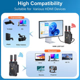 VRRIIS WL082K 400m Wireless HDMI KVM Extender Video Transmitter and Receiver Support USB Keyboard Mouse Camera Laptop PC To TV
