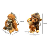 3D Resin Monkey Keyring Charm Pendant Lightweight Cute Monkey Holding Plush Pendant for Women Girls Backpack Purse Car Keys