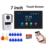 Wireless Wifi Video Doorbell System, 1080P Doorphone Door Camera, 7 Inch Touch Screen, Video Intercom 32GB SD card for Home