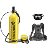 3L Scuba Tank Diving Gear with Scuba Mask and Double Shoulder Clip, 20-40 Minutes Underwater for Scuba Diving Snorkeling
