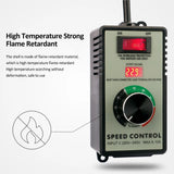 Electronic Voltage Governor AC Motor Speed Controller with LED Display, US/EU/UK/AU Plug, AC100~120V/220~240V Input,
