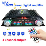1600W Peak Power HiFi Sound Amplifier FM Radio USB Bluetooth-Compatible Karaoke Player Remote Control 4 Channel HiFi Stereo AMP