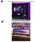 8.8in Strip Bar IPS USB Extended Monitor 1920x480 for PC Case Sub Display White/Black Case