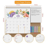 Decorative Desk Calendar Triangular Support Exquisite Patterns Custom Planner Binding Calendar Stable Support Office Calendar