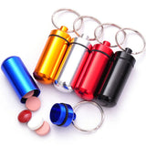 50pcs Waterproof Aluminum Pill Box Case Bottle Cache Drug Holder Keychain Container