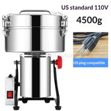 4500g 304 Stainless Steel Grinder Machine Large-scale Crusher Household Mill Commercial Powder Ultra-fine Grinding Machine Mill