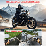 Aluminum Alloy Motorcycle Camera Mount Kit for GoPro Insta360 DJI, Heavy-Duty Anti-Theft Clamp Extendable Selfie Stick for Bike