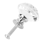 1PC 30mm Diamond Shape Crystal Glass Pull Handle Cabinet Furniture Handle Knob Screw Hardware Accessories(Transparet)