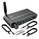 Bluetooth 5.1 Transmitter Receiver Digital to Analog Audio Converter DAC Wireless Adaptor, Coax to Analog for TV, Gaming -B12B