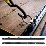 2Pcs 60cm L Track Tie Down System with 6Pcs Double Stud Fitting Black Anodized Aluminum for Truck Beds Trailers