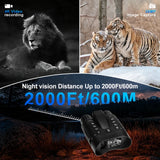 Rangefinder Built-in 3.2 Inch Big Screen 4K Digital Night Vision Binoculars Infrared 8x Zoom 4 Color Effect Hunting Camera