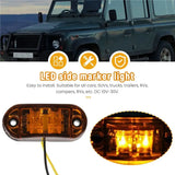 10Pcs Amber 2 Led Light Oval Clearance Trailer Car Truck Side Marker Tail Lamp
