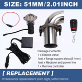 Exhaust Valve Muffler Cutout Kit Electric Exhaust Cutout Pipe Valve Set Wireless Remote Control Valve System 51mm