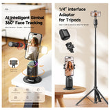 AI Smart Gimbal 360° Auto Follow-Up Face Tracking Gimbal All-in-one Phone Holder For smartphone video Live Stabilizer Tripod