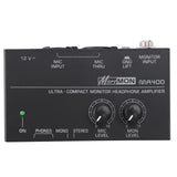 MA400 Headphone Preamplifier Microphone Preamplifier Audio 6.35mm & 3.5mm Headphone Outputs Mixer
