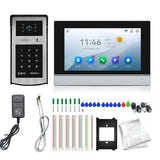 Hot sell Tuya Wifi 7 Inch Touch Screen Video Intercom Kit for Family HD Video DoorPhone Password / APP Unlock Doorbell Camera