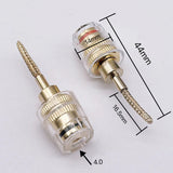 2 PCS New Banana Female 4MM To 2MM Connector Gold Plated Connector Copper Braided Wire Socket Cable Adapter HIFI Banana Plug