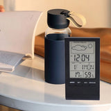 Wireless Thermometer Hygrometer Gauge Indicator Weather Station Electronic Temperature Humidity Monitor Clock for Indoor Outdoor