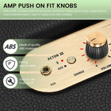 15Pcs Guitar AMP Amplifier Push on Fit Knobs Black with Gold Aluminum Cap Top Fits 6Mm Diameter Pots Marshall Amplifiers
