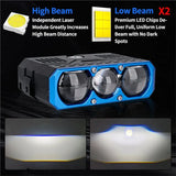 Universal Fit 300W Triple Lens LED Spotlight 2Pcs 6000K Bright White For All Car Models